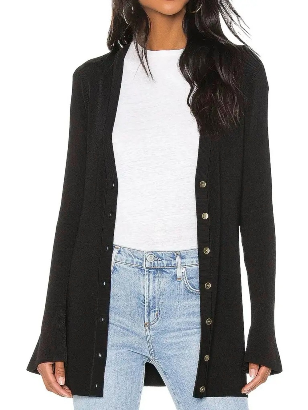 L’AGENCE Millie Long Black Cardigan